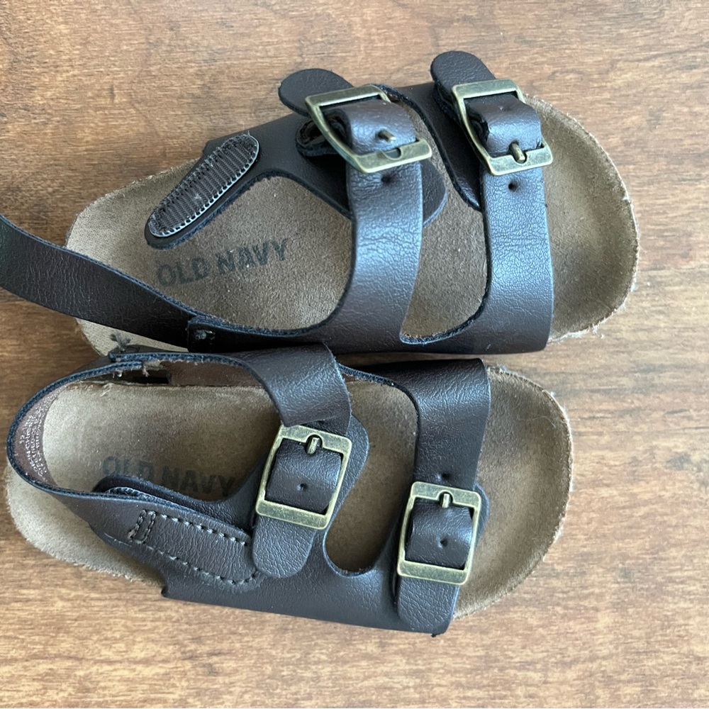 Old Navy Kids Dark Brown Buckle Sandals